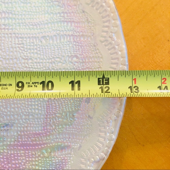 Glass Platter Tray Iridescent 13”x13” NEW - Picture 3 of 5